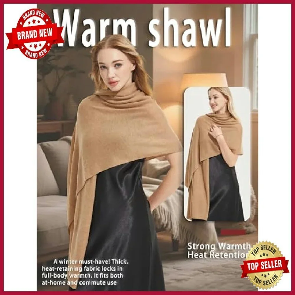 Luxury Cashmere Shawl Wrap Travel Blanket Oversized All-Season